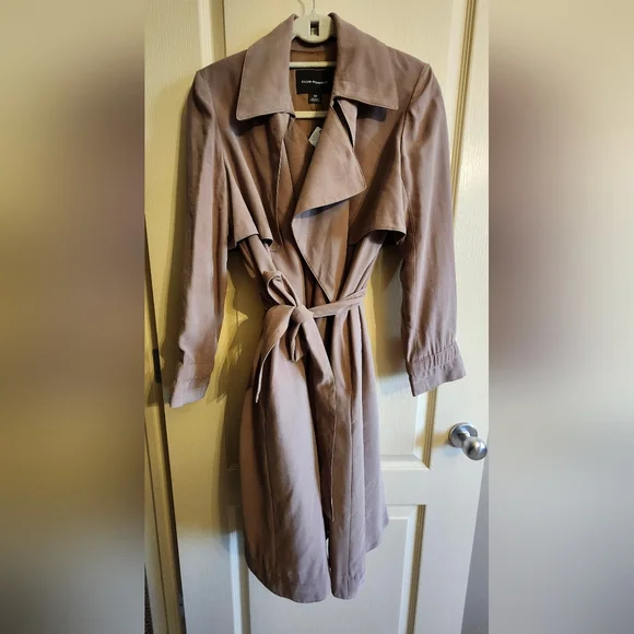 CLUB MONACO Elima Brown Trench Coat | Jacket with Belt. Size Small. NWT. - Picture 6 of 14